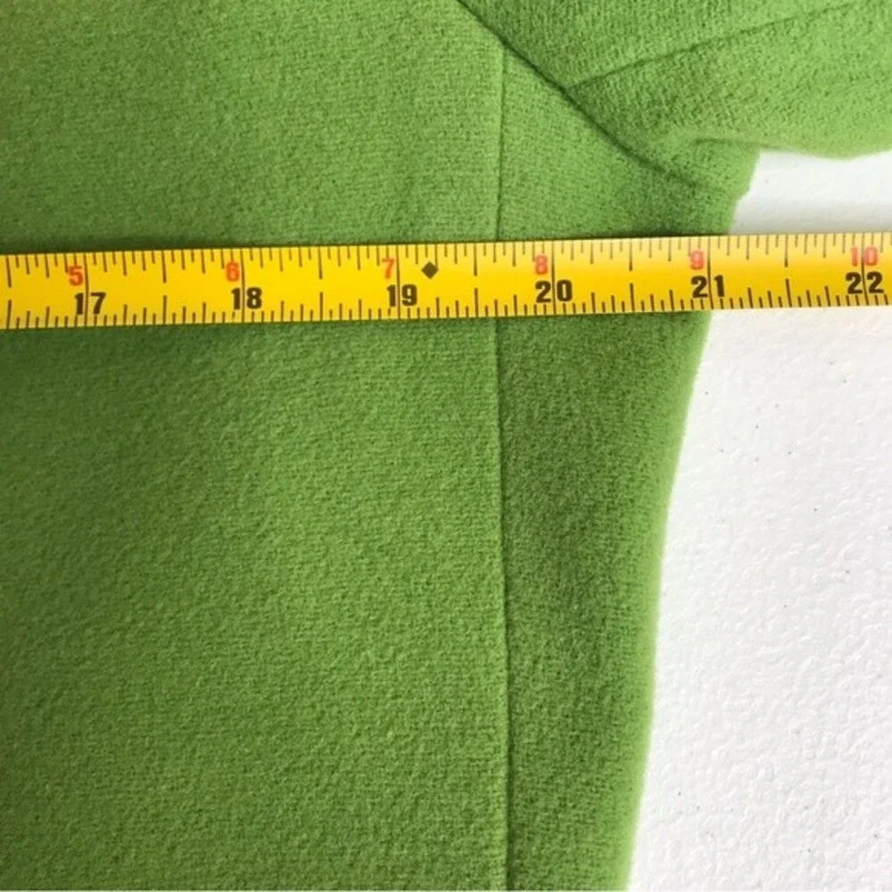 Harve Benard Wool Cashmere Blend Zip Front Short Green Jacket Womens Size 14